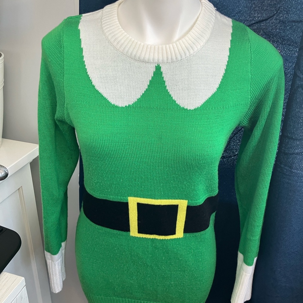 Tipsy Elves Green and White Women's Sweater